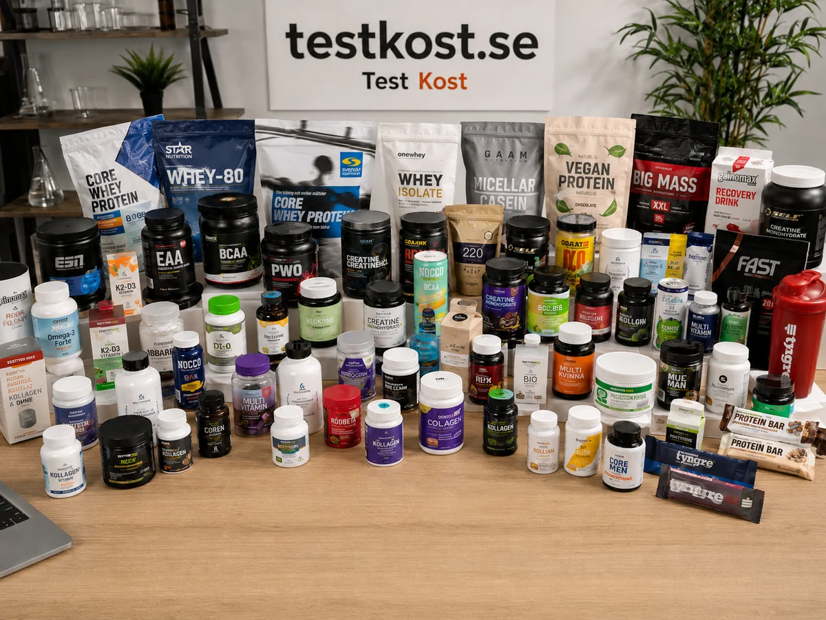 Kosttillskott och träningsprodukter hos Testkost